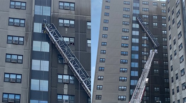 ABD'de 2 cam temizleyici 13 katlı binada asılı kaldı