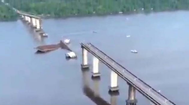 Brezilya'da nehrin üzerindeki köprü çöktü