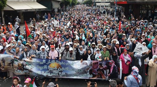 Fas'tan Filistin'e destek gösterisi