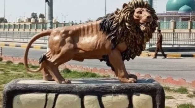 Irak'ta 65 bin dolara mal olan aslan heykeli tepkiye yol açtı