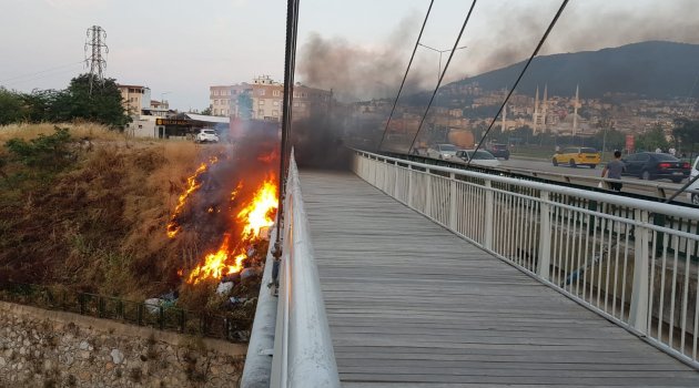 Köprü alev alev yandı