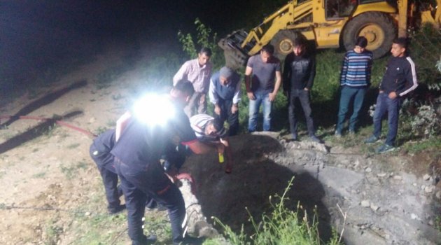 Kuyuya düşen ineği itfaiye kurtardı