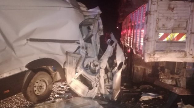 Minibüs kamyona çarptı: 1 ölü