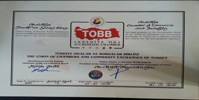 Mtso'nun Akreditasyon Belgesi Uzatıldı !