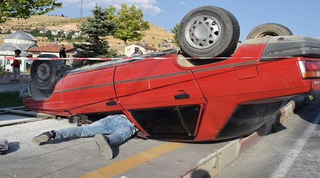 Otomobil takla attı: 1 yaralı