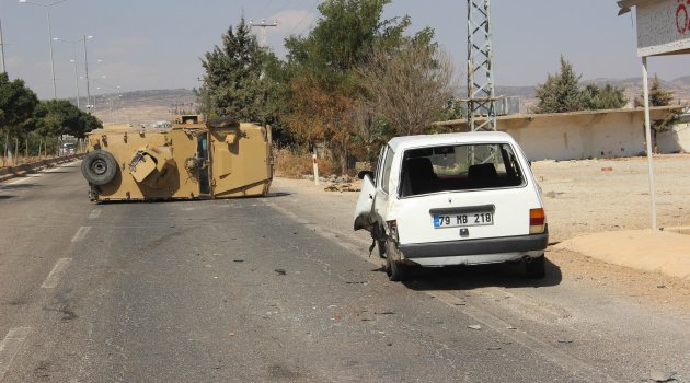 Suriyeli sürücünün kullandığı otomobil zırhlı araca çarptı: 1'i polis 2 yaralı