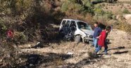60 metrelik uçuruma yuvarlanan aracın sürücüsü ağır yaralandı