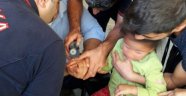 Parmağı metal pula sıkışan 5 yaşındaki çocuğun imdadına itfaiye yetişti