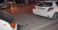Kırmızı ışıkta bekleyen araca arkadan vurdu