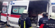 Malatya'da Ambulansta Korkutan Yangın