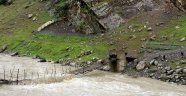 Zap Suyu taştı, çoban ve keçiler mahsur kaldı