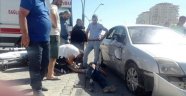 Otomobil motosiklete çarptı: 2 yaralı