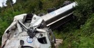 Tanker uçuruma yuvarlandı