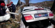 Trabzon'da feci kaza, karnına bariyer saplandı