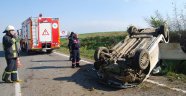Çocuk sürücünün kullandığı otomobil takla attı: 1 ölü, 1 yaralı