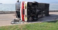 Askeri midibüs devrildi: 6 yaralı