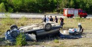 Kastamonu'da otomobil takla attı: 2 yaralı