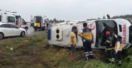 Hasta nakli yapan ambulans devrildi: 5 yaralı
