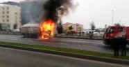 Pancar yüklü kamyon alev alev yandı