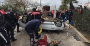 Takla atan araçta can pazarı: 3 yaralı