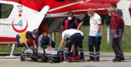 Kalp krizi geçiren şahıs ambulans helikopterle hastaneye yetiştirildi