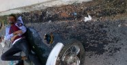 Motosiklet duvara çarptı: 1 yaralı