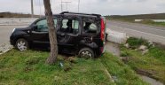 Ağaca çarpan araç sürücüsü yaralandı