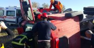 Aksaray'da kamyon devrildi: 1 yaralı