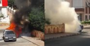 Antalya'da alev alan otomobilde arka arkaya patlamalar oldu