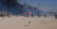 Azez'de petrol tankeri patladı: 2 yaralı