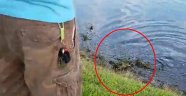 Balık beklerken timsah yakaladı