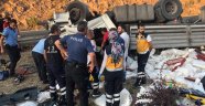Başkent'te takla atan tırın sürücüsü öldü