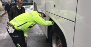 Bölge trafik ekiplerinin kış lastiği denetimleri devam ediyor