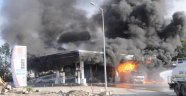 Cizre'de yakıt istasyonu yandı