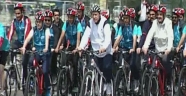Cumhurbaşkanı Erdoğan pedal çevirdi