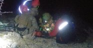 Dağdan düşen bisikletli kurtarıldı
