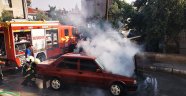 Denizli'de otomobil yangını