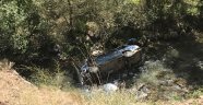 Dereye uçan otomobilin sürücüsü yaralandı
