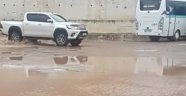 Erdek otogarı yağmur sonrası göle döndü