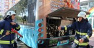 Fren balataları yanan halk otobüsünde korku dolu anlar