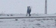 Kars'ta Mart ayında kar sürprizi