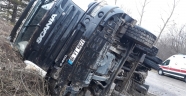 Kastamonu'da hafriyat kamyonu devrildi: 1 yaralı