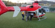 Kazada yaralanan çocuk ambulans helikopterle hastaneye nakledildi