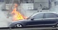 Kocaeli lüks otomobil alev alev yandı
