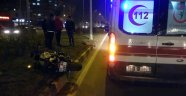 Köpeğe çarpan motosiklet sürücüsü yaralandı