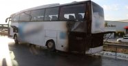 Manisa'da seyir halindeki otobüs alev aldı