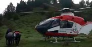 Mantardan zehirlendi ambulans helikopterle hastaneye kaldırıldı