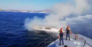 Motor yat bir anda alev aldı 6 kişi canını zor kurtardı