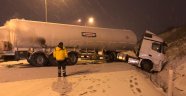 Oksijen yüklü tanker kaza yaptı