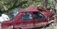 Otomobil şarampole uçtu: 2 yaralı